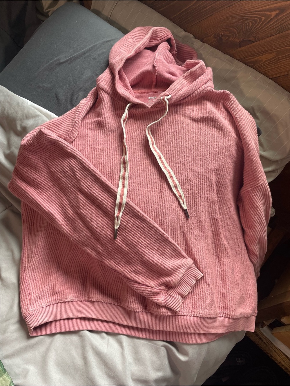 aerie Dusty Rose Ribbed Hoodie